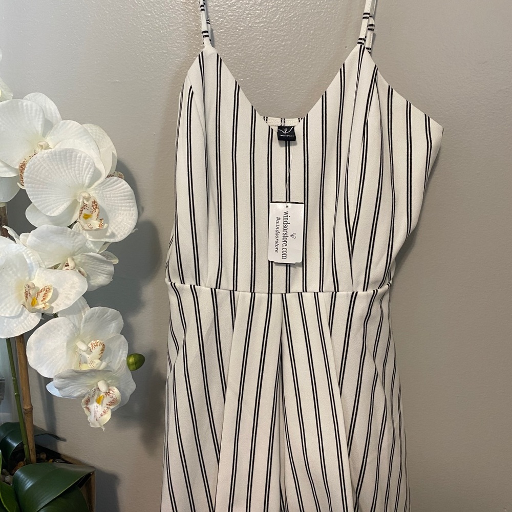 BRAND NEW pinstriped romper